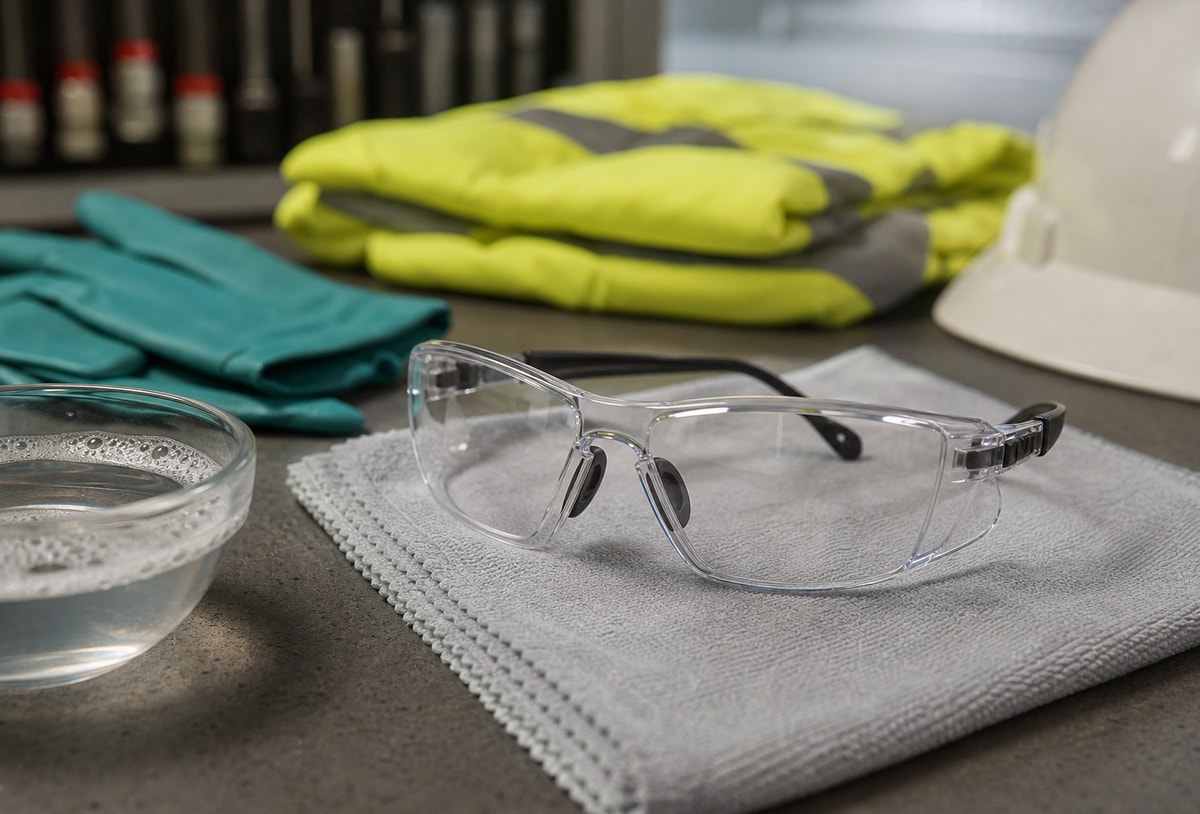 Schutzbrille reinigen